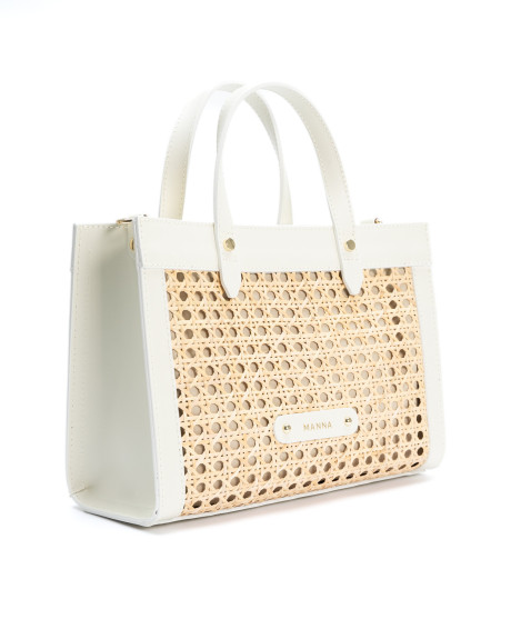 Mireia médias - Sac en cuir et paille 2