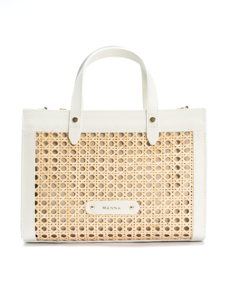Mireia médias - Sac en cuir et paille