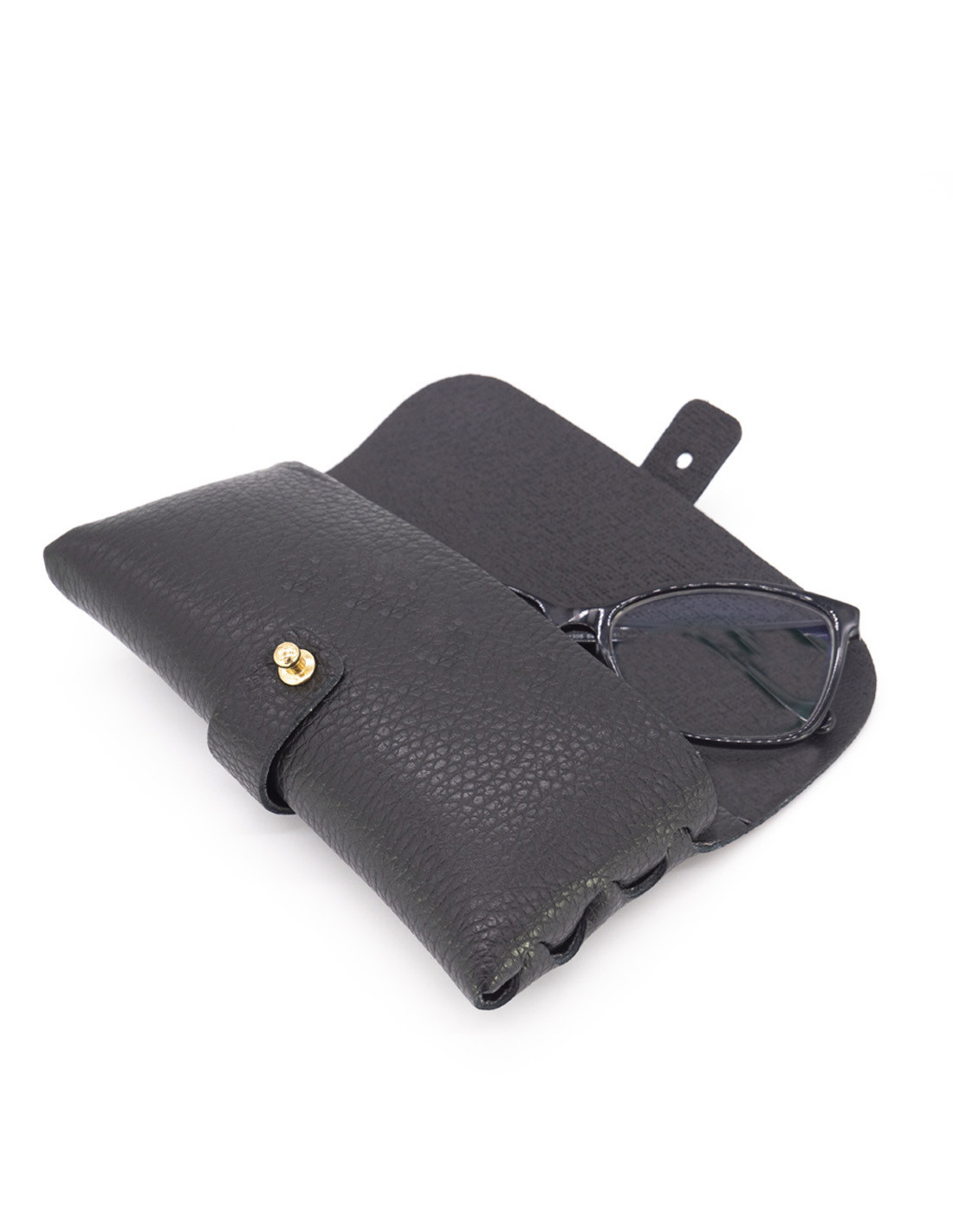 Leather glasses case with single compartment