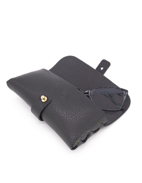 Leather glasses case with single compartment